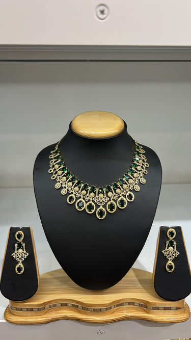American Diamond Necklace with Earrings Lara