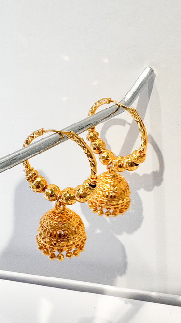 Gold Imitation Hooped Drop Jhumki Noor