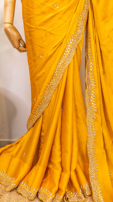 Crepe Chiffon Handwork Saree - House of Nepal
