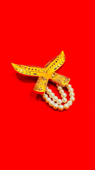 Gold imitation Khukuri Brooch - House of Nepal
