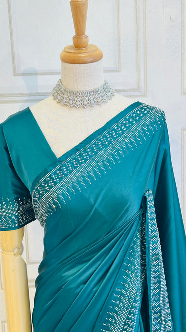 Satin Saree with Swarovski Work