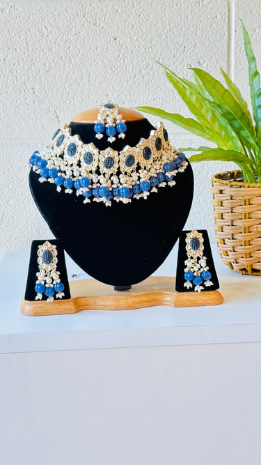 Designer Necklace Set With Earrings and Bindi - House of Nepal