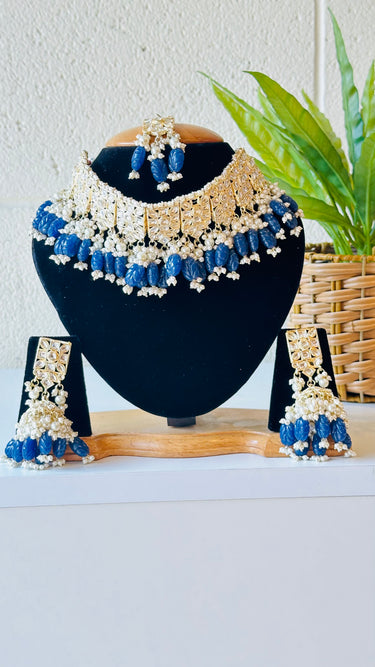 Designer Necklace Set With Earrings and Bindi - House of Nepal