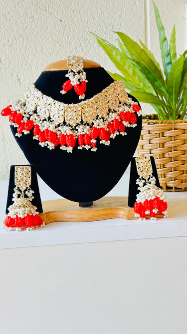 Designer Necklace Set With Earrings and Bindi - House of Nepal