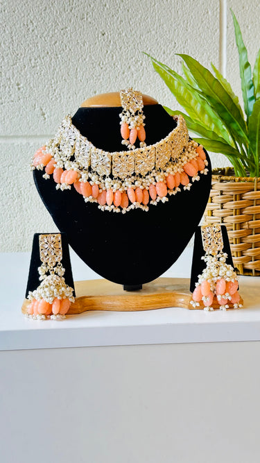 Designer Necklace Set With Earrings and Bindi - House of Nepal