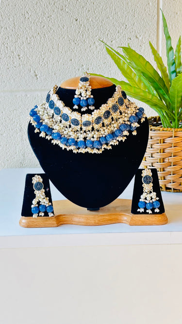 Designer Necklace Set With Earrings and Bindi - House of Nepal