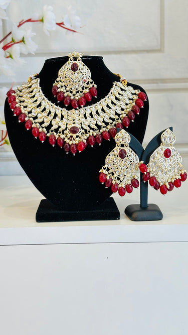 Designer Necklace Set With Earrings and Bindi - House of Nepal