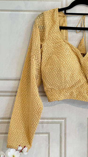 Full Sleeve Threadwork Golden Boutique Blouse