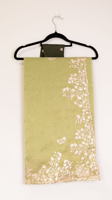 Metal Organza Pittawork Saree - House of Nepal