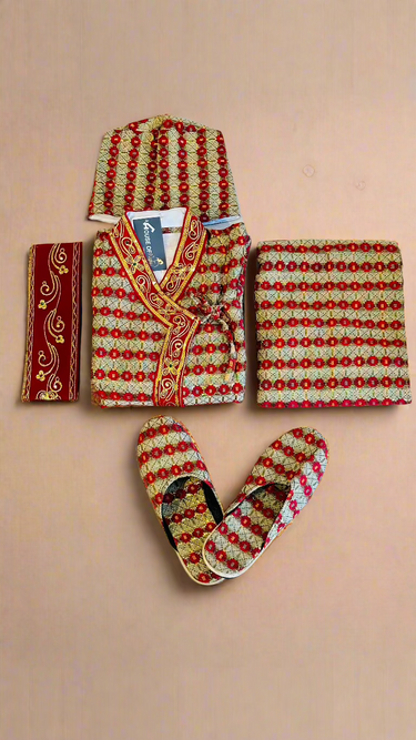 Mens Dhaka Bridal Set Pattern 5 - House of Nepal