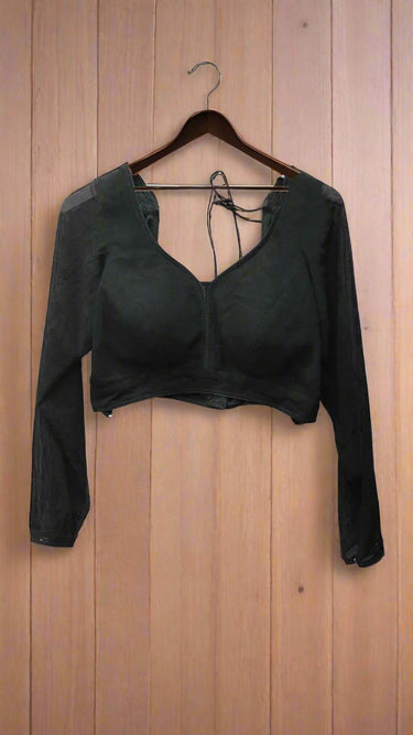 Full Sleeves Boutique Blouse in Black - House of Nepal
