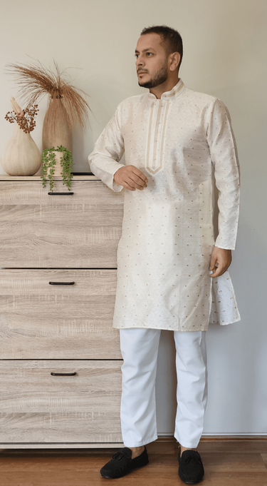 Jacquard Silk Kurta Pajama Set for Men - House of Nepal