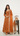 Rust Fendi Handwork Anarkali with Chudidar and Shawl