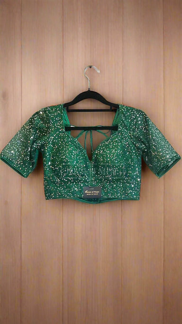 Half Sleeve Designer Blouse Aura - House of Nepal