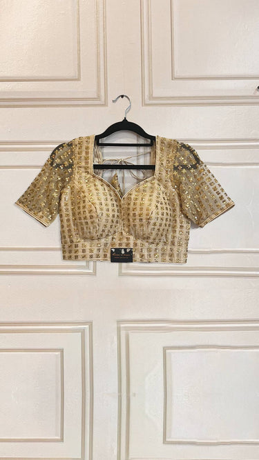 Half Sleeve Designer Blouse Golden Perfection - House of Nepal