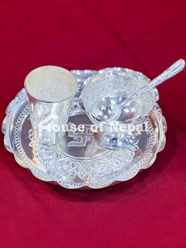 Pure silver Pasni plate Tray - House of Nepal