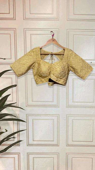 Half Sleeve Golden Boutique Blouse - House of Nepal