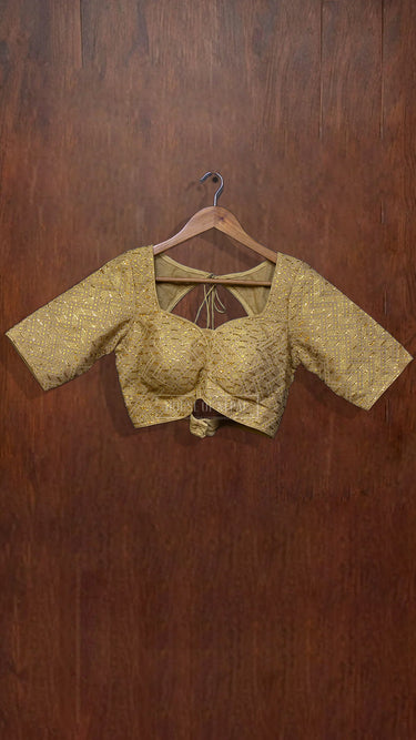 Half Sleeve Golden Boutique Blouse - House of Nepal