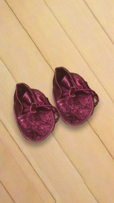 Maroon Pasni Frock for Baby Girl With Hair Band and Shoes