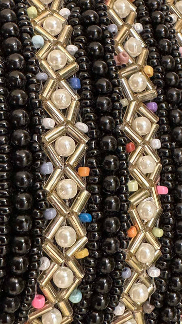 White Pearl Embroidered Jutti - House of Nepal