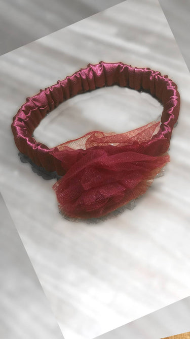Maroon Pasni Frock for Baby Girl With Hair Band and Shoes