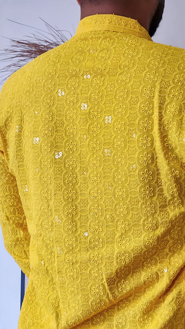 Men's Rayon Chikankari Kurta Pyjama Set - House of Nepal