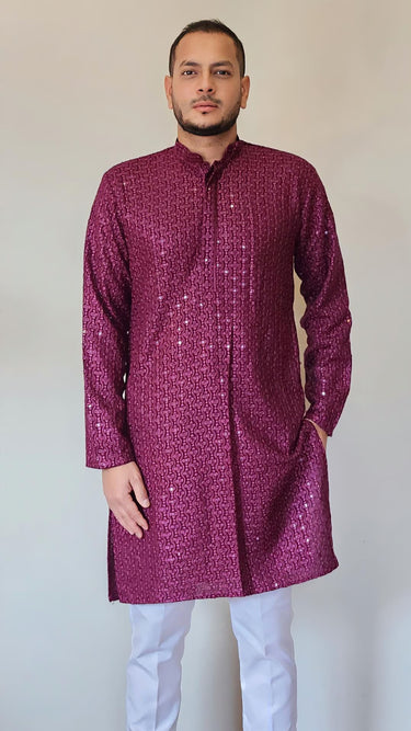 Men's Rayon Chikankari Kurta Pyjama Set - House of Nepal