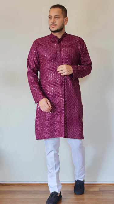 Men's Rayon Chikankari Kurta Pyjama Set - House of Nepal