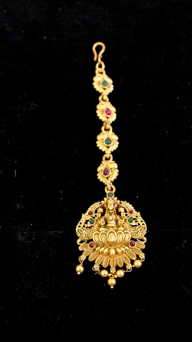 Multi Color Crystal Temple Mang Tikka Laxmi