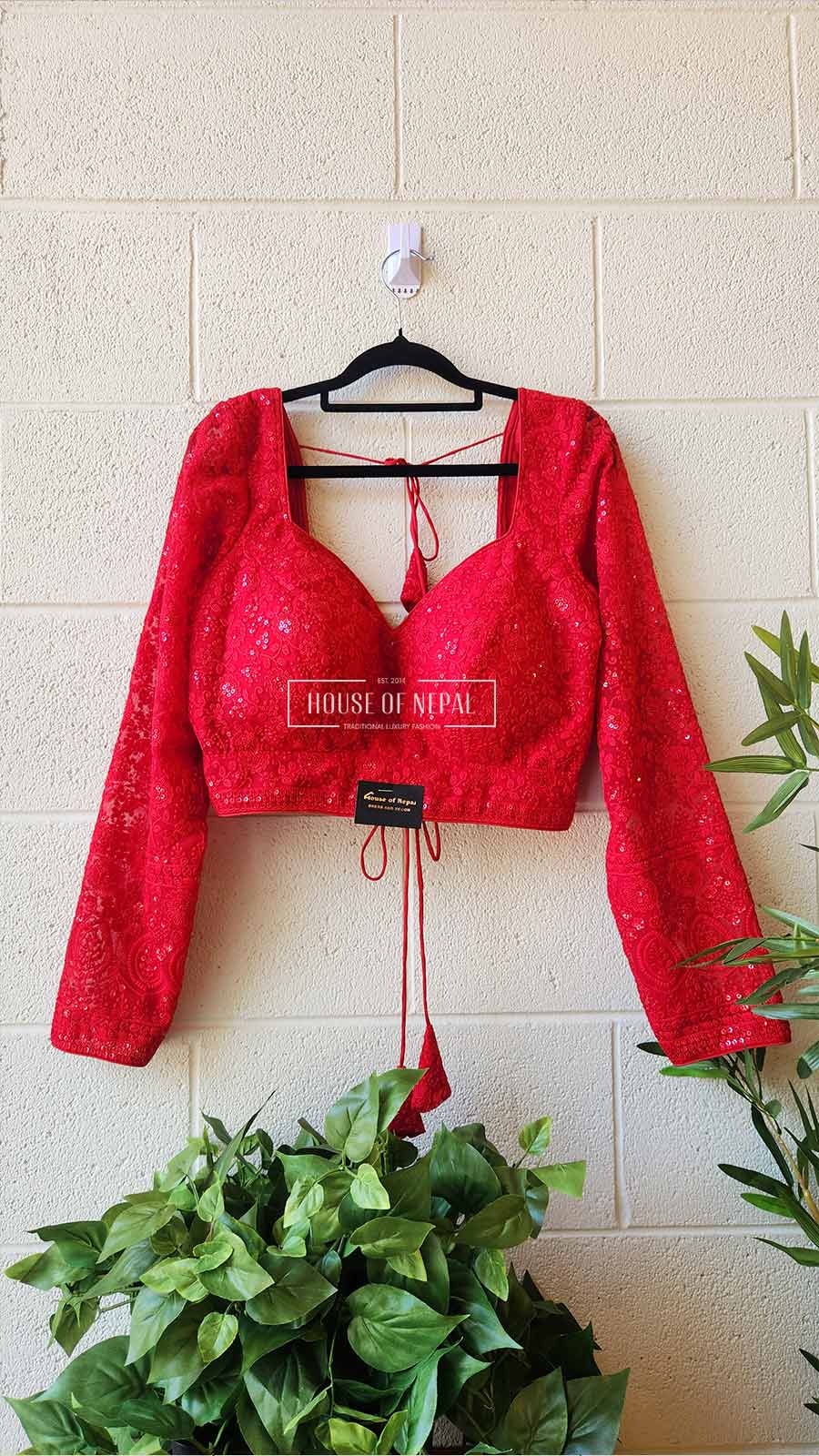 Red Chickenkari boutique Blouse