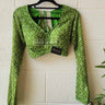 Full Sleeve Green Sequence Boutique Blouse - House of Nepal