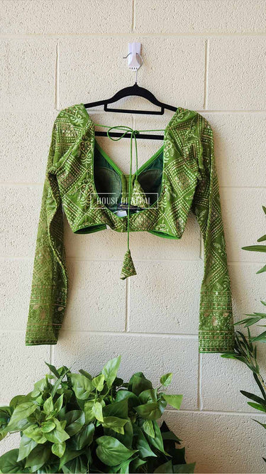 Full Sleeve Green Boutique Blouse - House of Nepal
