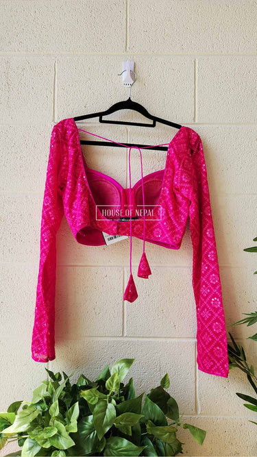 Full Sleeve  Pink Boutique Blouse - House of Nepal