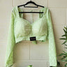 Light Green Chickenkari Boutique Blouse - House of Nepal