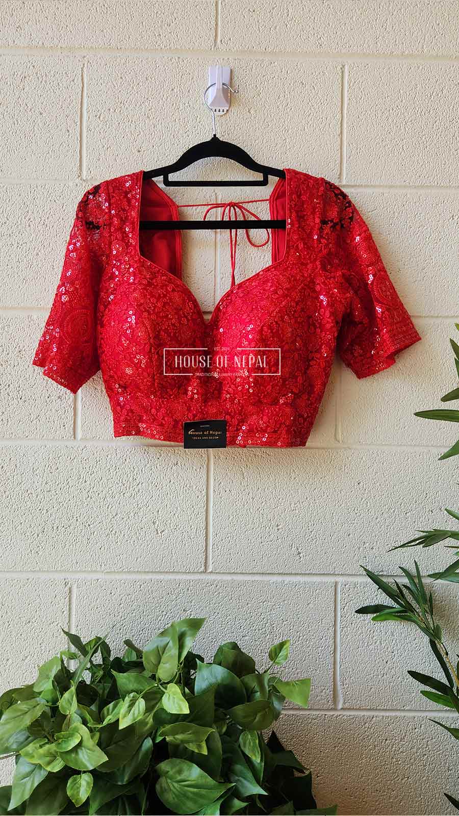 Half Sleeve Red Boutique Blouse