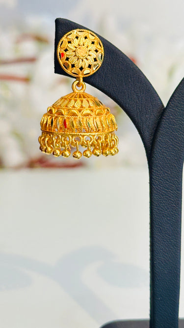 Gold Imitation Small Cage Earring