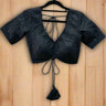 Half Sleeve Black Embroidered Boutique Blouse - House of Nepal