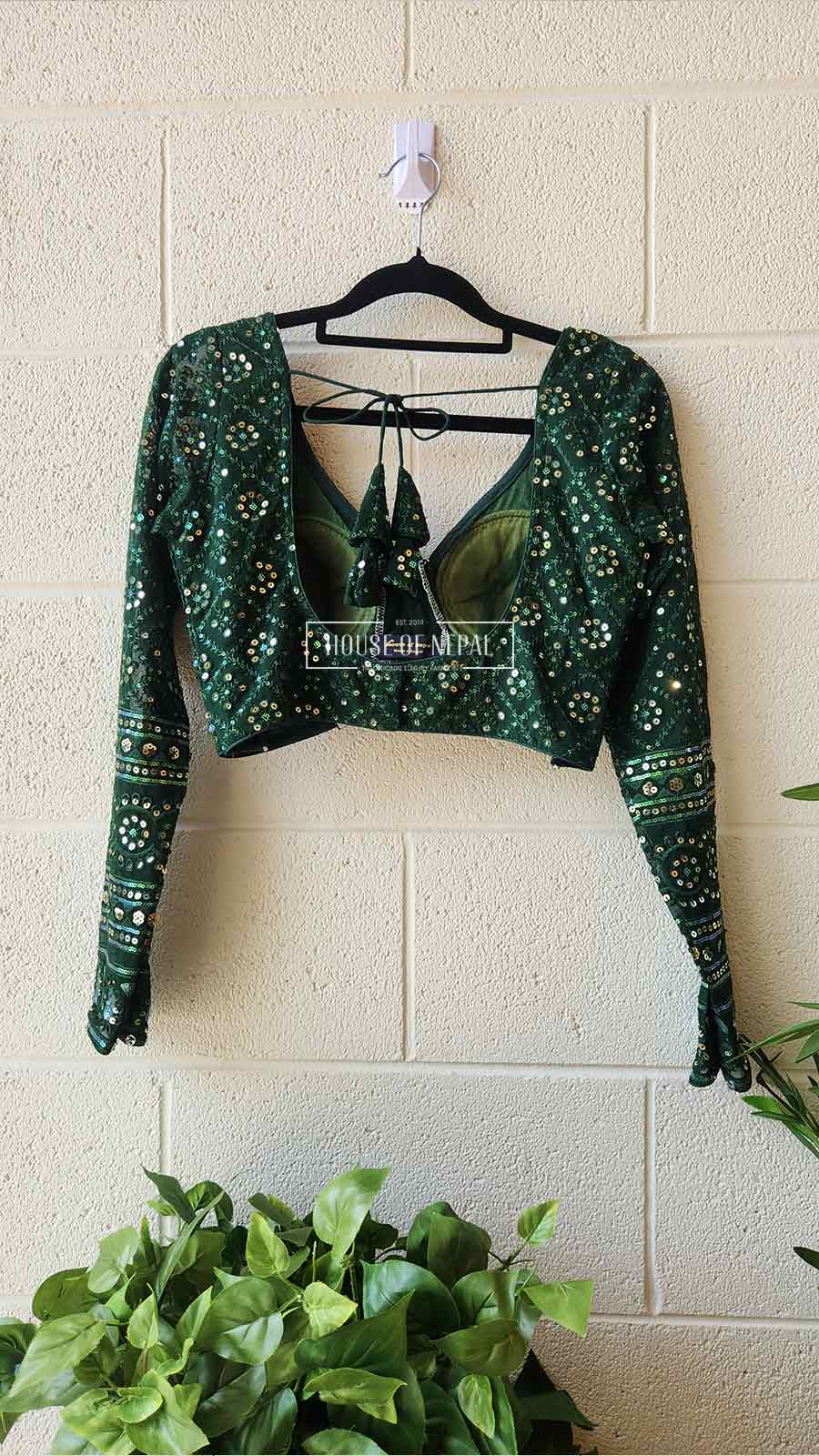 FULL  SLEEVE GREEN BOUTIQUE BLOUSE