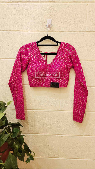 Full Sleeve Pink Boutique Blouse - House of Nepal