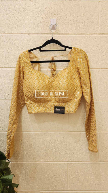 Golden Sequence Boutique Blouse - House of Nepal