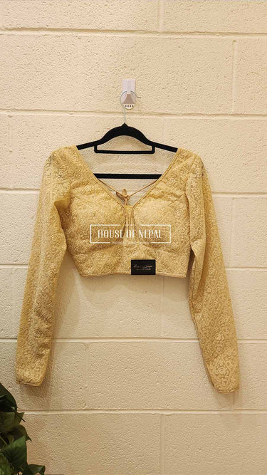 Full Sleeve Golden Boutique Blouse - House of Nepal