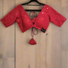 Half Sleeve Designer Blouse Red Sweetheart - House of Nepal