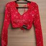 Full Sleeve Red Boutique Blouse - House of Nepal