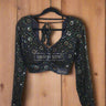 Mirror Work Black Boutique Blouse - House of Nepal