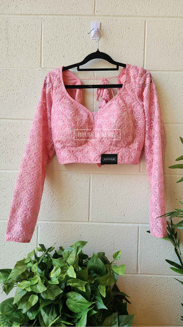 Full Sleeve Pink Boutique Blouse - House of Nepal