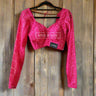 Full Sleeve Threadwork Pink Boutique Blouse - House of Nepal