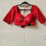 Thread and Sequin Work Eye Cup Boutique Blouse - House of Nepal
