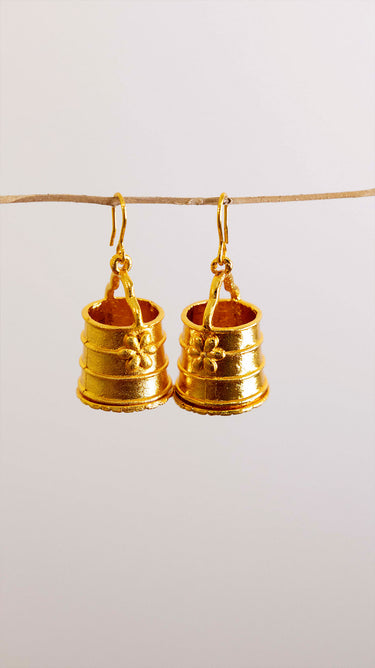 Gold Imitation Newari Kalacha Earrings (Bucket Earing)