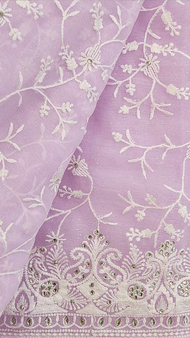 Shine Chiffon Saree with Chikankari Work Srisha - House of Nepal