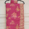 Pure Dola Silk Saree with Contrast Phulkari Work - House of Nepal